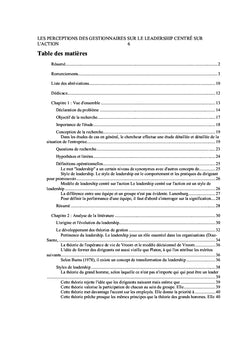 Perceptions des gestionnaires sur le leadership centré sur l'action
