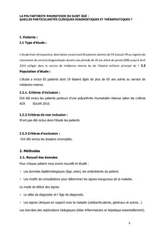 Particularités de la polyarthrite rhumatoide chez le sujet âgé