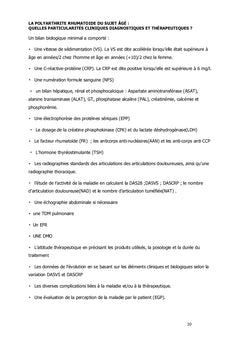 Particularités de la polyarthrite rhumatoide chez le sujet âgé