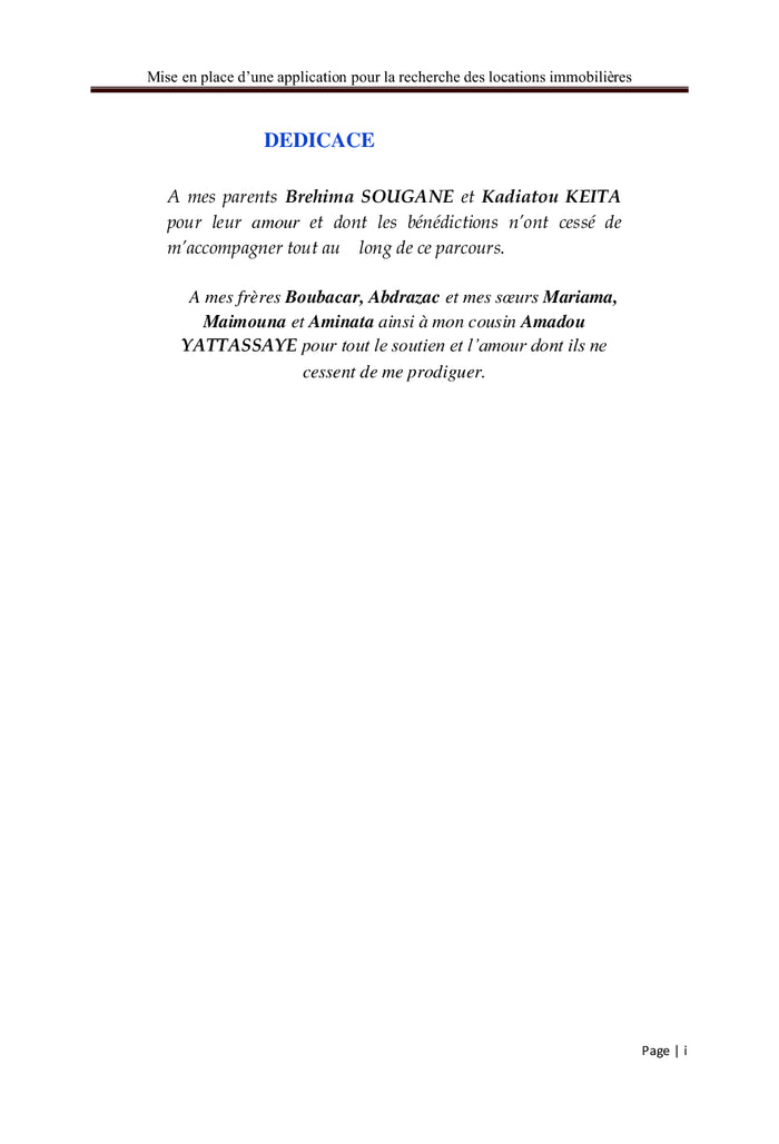 Gestion de location immobilière cas du Sénégal