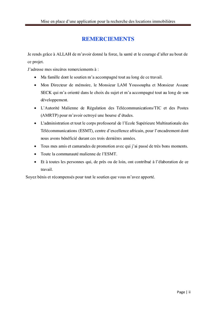 Gestion de location immobilière cas du Sénégal