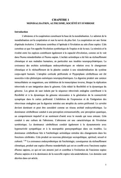 Mondialisation, altruisme, société et symbiose