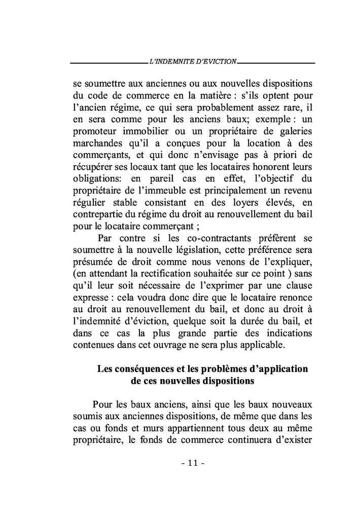 L'indemnité d'éviction