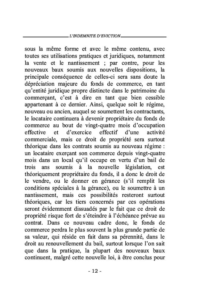 L'indemnité d'éviction