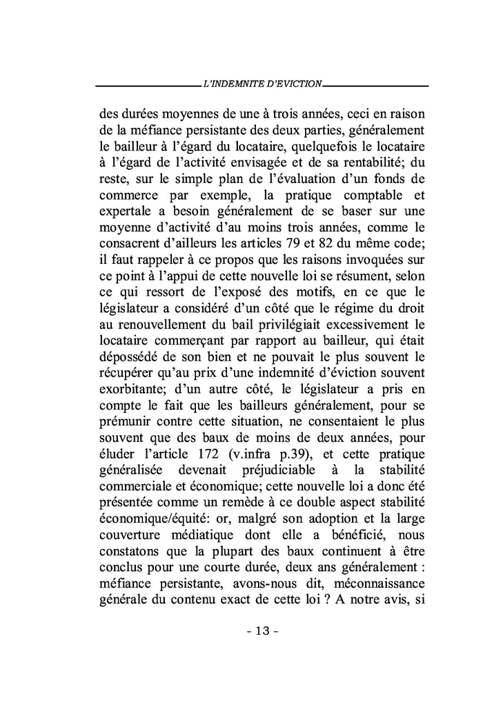 L'indemnité d'éviction