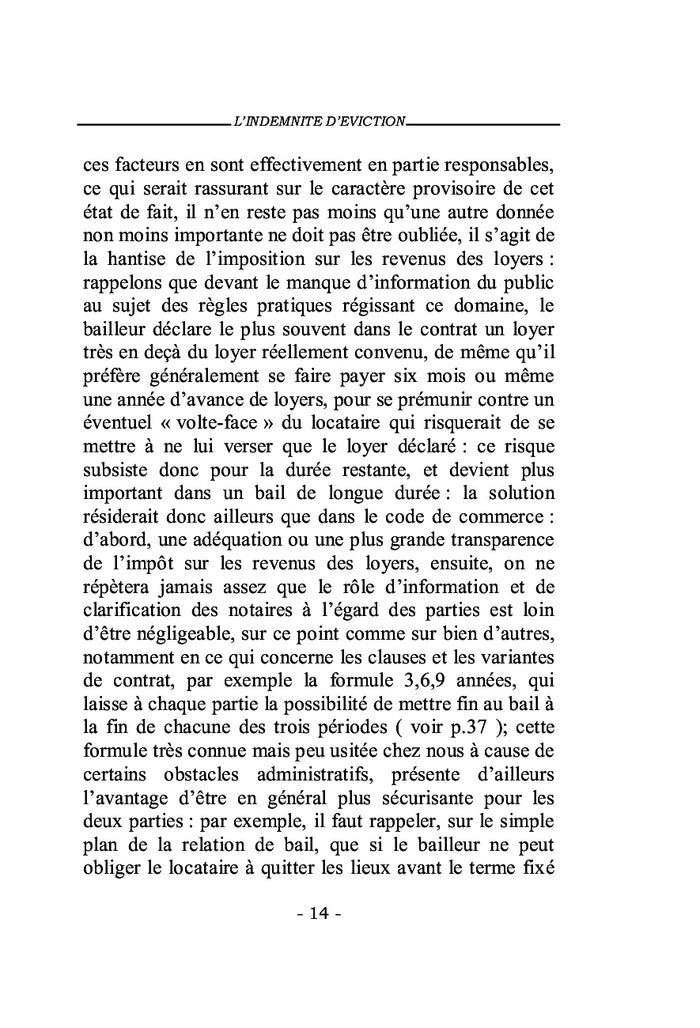 L'indemnité d'éviction