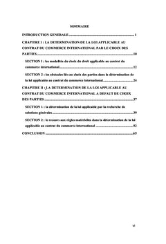 La loi applicable au contrat du commerce international