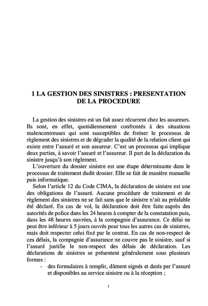 La gestion des sinistres dans une compagnie d'assurance