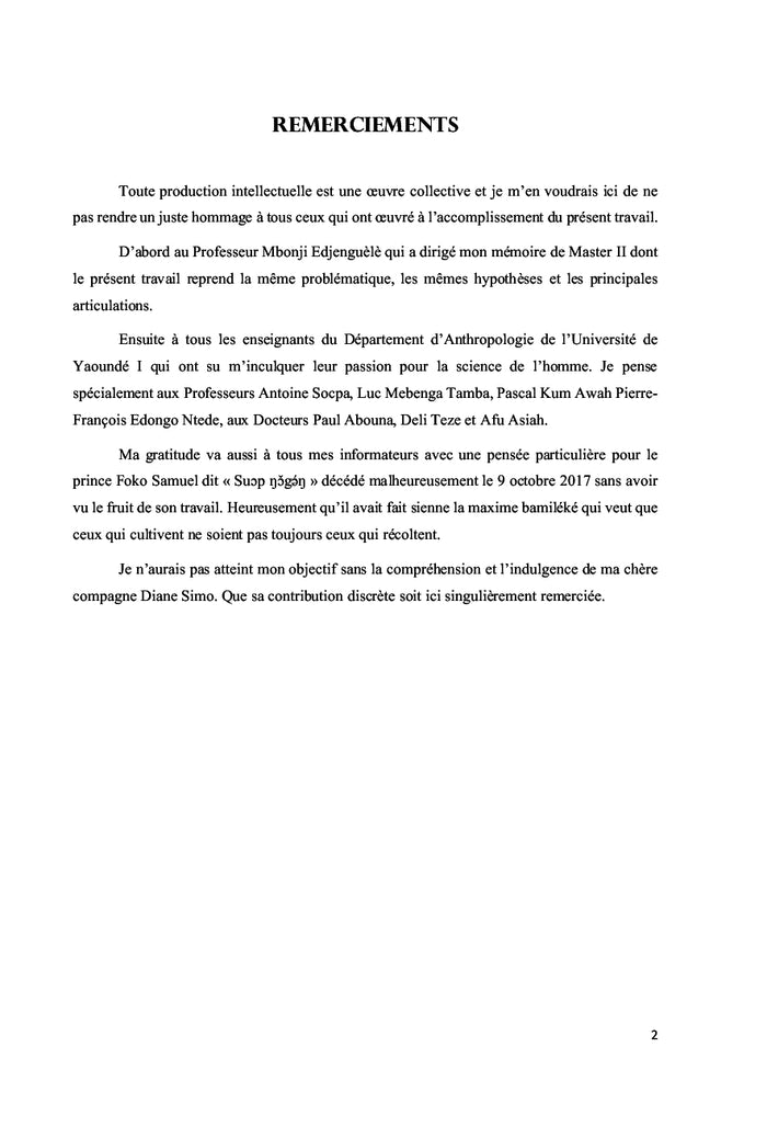 La charte éthique des peuples de l'Ouest Cameroun