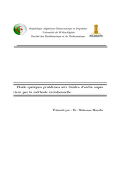 Etude quelques problèmes aux limites d'ordre supérieur