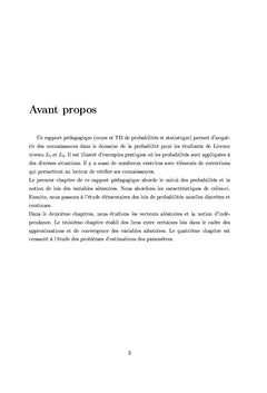 Cours de Probabilités et Statistiques niveau L1-L2