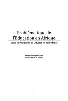 Problématique de l'éducation en Afrique