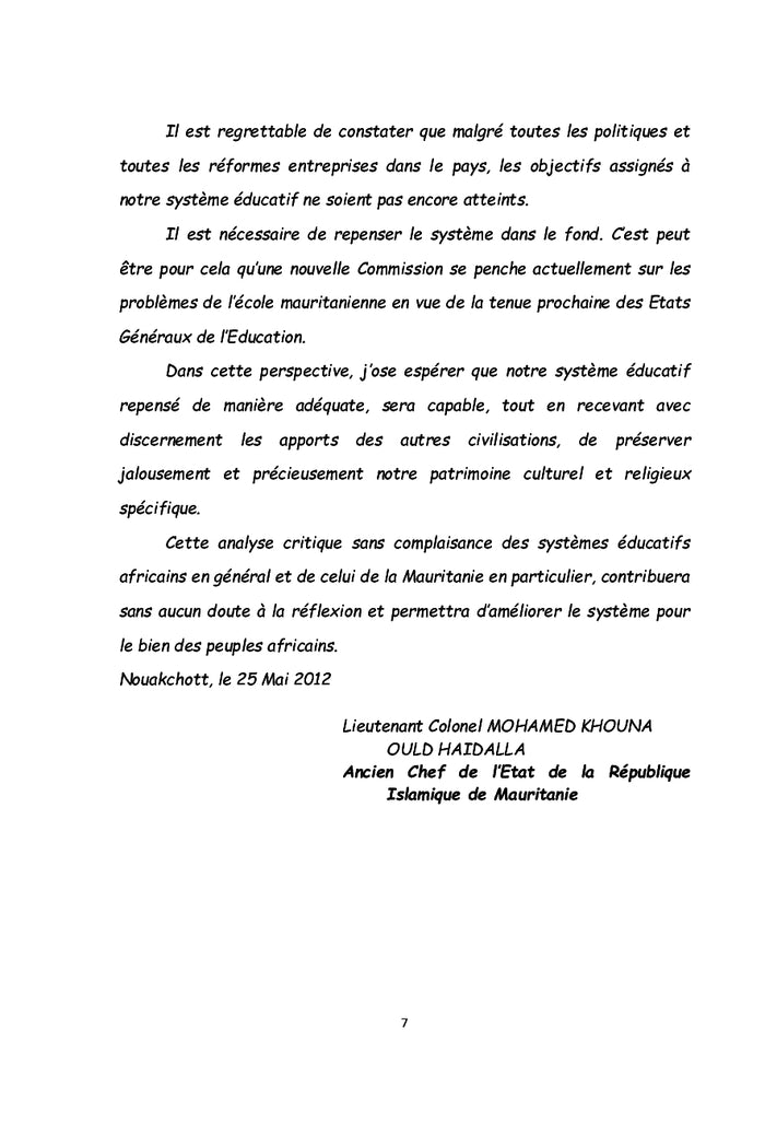 Problématique de l'éducation en Afrique