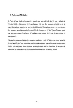 Les tumeurs primitives de la paroi thoracique :