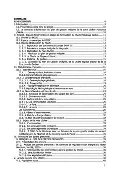 Plan de Gestion Intégrée de la Zone Côtière Moulouya / Saidia
