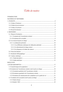 Apport de la rééducation périnéale dans l'incontinence urinaire d'effort et la sexualité féminine