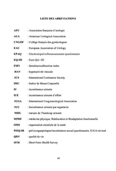 Apport de la rééducation périnéale dans l'incontinence urinaire d'effort et la sexualité féminine