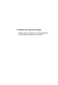 L'esthétique de la coopération artistique