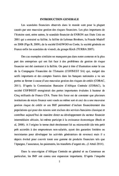 AUDIT INTERNE ET GESTION DES RISQUES DE CREDIT DANS LES IMF AU CAMEROUN