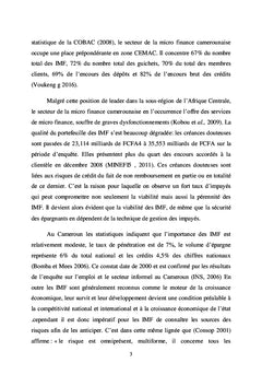 AUDIT INTERNE ET GESTION DES RISQUES DE CREDIT DANS LES IMF AU CAMEROUN