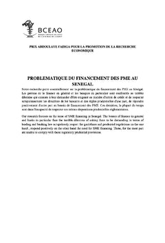 Problématique du financement des PME au Sénégal