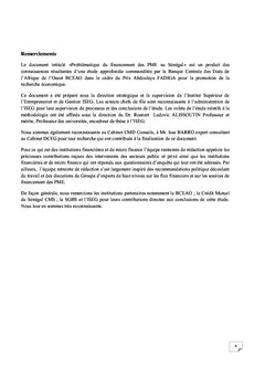Problématique du financement des PME au Sénégal