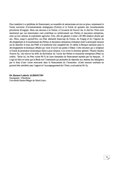 Problématique du financement des PME au Sénégal