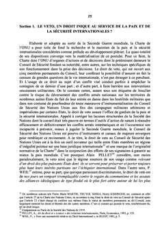 La pratique du veto au CS de l'ONU à l'orée de la paix internationale