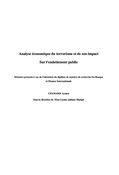 Analyse économique du terrorisme et de son impact