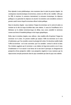 Analyse économique du terrorisme et de son impact