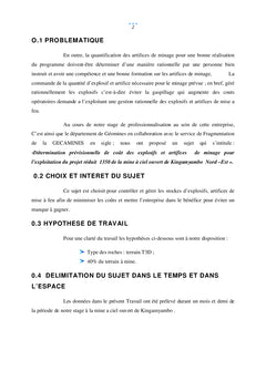 Paramètres de minage de la mine à ciel ouvert