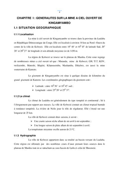 Paramètres de minage de la mine à ciel ouvert