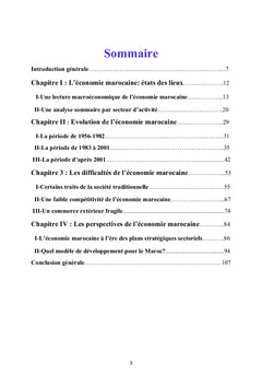L'économie du Maroc : Etats des lieux et perspectives