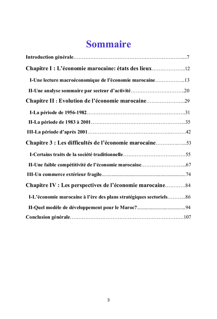 L'économie du Maroc : Etats des lieux et perspectives