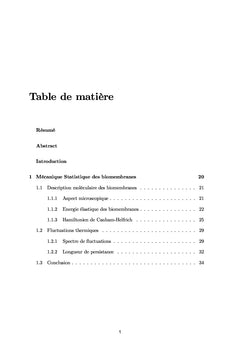 Etude Exacte de la Mécanique Statistique des Matériaux Biologiques