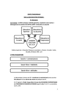 Education Physique en formation : une approche transversale