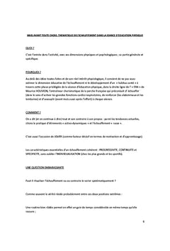 Education Physique en formation : une approche transversale