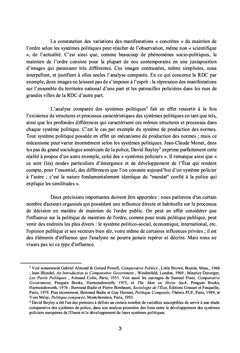La police nationale congolaise et le maintien de l'ordre public