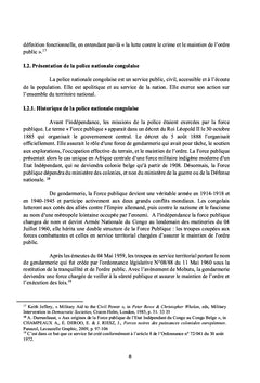 La police nationale congolaise et le maintien de l'ordre public