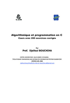 Algorithmique et programmation en C
