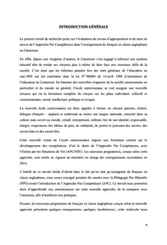 L'APC et l'enseignement du français en classe anglophone au Cameroun