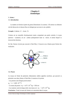 Cours et travaux dirigés Atomistique et chimie organique