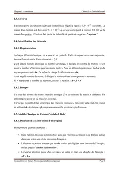 Cours et travaux dirigés Atomistique et chimie organique