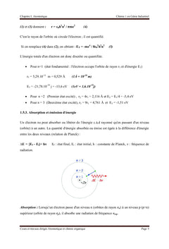 Cours et travaux dirigés Atomistique et chimie organique