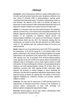 Déterminants de la sous-notification EIM à l'Hôpital Mohamed V Meknès