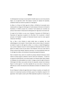 Contribution à l'analyse du système de financement bancaire