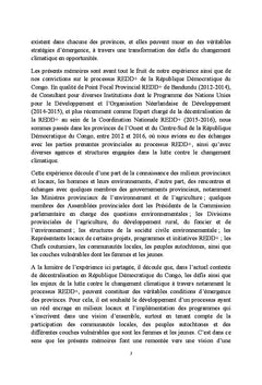 Defis et enjeux de la lutte contre le changement climatique en rdc