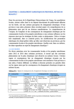 Defis et enjeux de la lutte contre le changement climatique en rdc