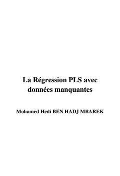 La régression PLS avec données manquantes