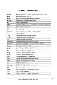 Analyse du systeme educatif au Senegal du pdef au paquet